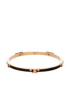 Tory Burch T BURCH GLD BLK SERIF T ENAML BANGL