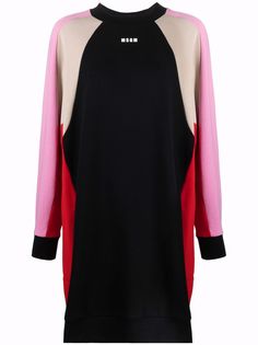 MSGM logo colour-block dress