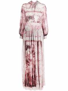 Alberta Ferretti nature-print chiffon dress
