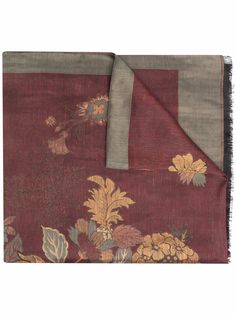Etro жаккардовый шарф с цветочным узором