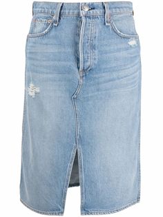 Rag & Bone джинсовая юбка с эффектом потертости