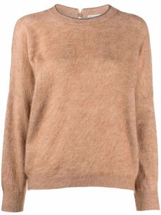 Brunello Cucinelli джемпер тонкой вязки с декором Monili