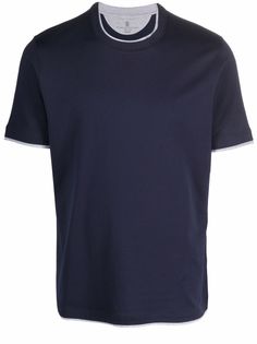 Brunello Cucinelli футболка с контрастной отделкой