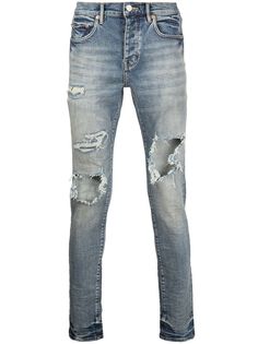 Purple Brand узкие джинсы P001 с прорезями