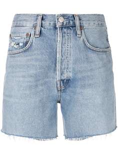 AGOLDE джинсовые шорты Riley с эффектом потертости