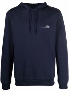 A.P.C. logo-print pullover hoodie