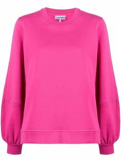 GANNI puff-sleeve jersey sweatshirt