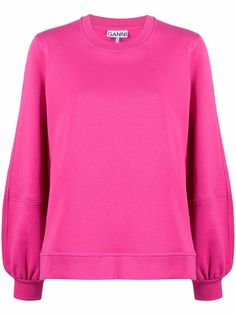 GANNI puff-sleeve jersey sweatshirt