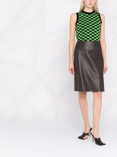 Salvatore Ferragamo slim leather midi skirt