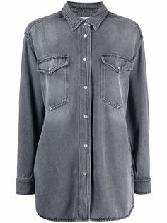 Isabel Marant Étoile джинсовая рубашка с эффектом потертости
