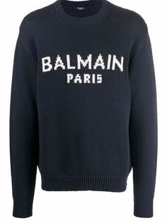 Balmain джемпер вязки интарсия с логотипом