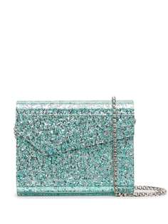Jimmy Choo asymmetric glitter clutch bag