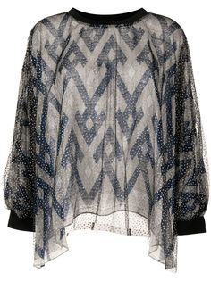 Giorgio Armani рубашка из тюля с абстрактным принтом