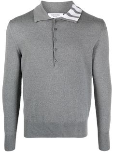 Thom Browne рубашка поло с длинными рукавами и полосками 4-Bar