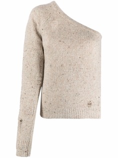 Helmut Lang блузка на одно плечо с эффектом потертости
