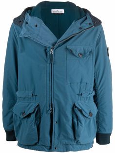 Stone Island куртка с капюшоном и карманами карго
