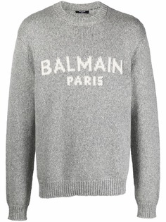 Balmain джемпер вязки интарсия с логотипом