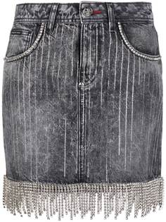 Philipp Plein джинсовая юбка с кристаллами