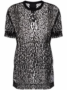 Givenchy прозрачная футболка с леопардовым принтом