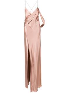 Michelle Mason вечернее платье макси с запахом