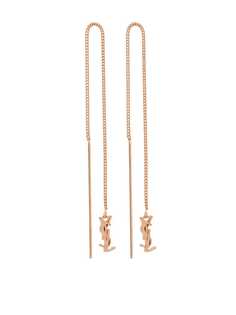 Saint Laurent серьги-цепочки с монограммой