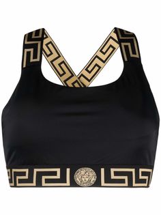 Versace спортивный бюстгальтер с узором Greca и логотипом Medusa