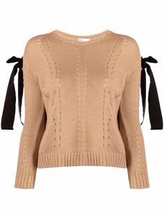 RED Valentino bow-detail pointelle-knit jumper
