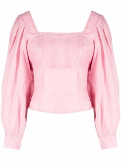 Sandro Paris блузка с объемными рукавами и квадратным вырезом