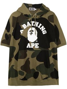 A BATHING APE® камуфляжное худи с логотипом