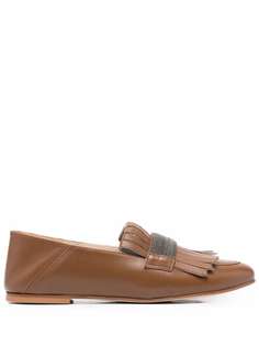 Fabiana Filippi collapsible-back fringed loafers