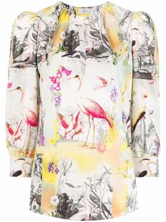 Etro блузка с длинными рукавами и вышивкой