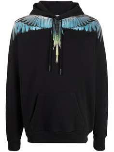 Marcelo Burlon County of Milan WINGS REGULAR HOODIE BLACK LIGHT BLUE