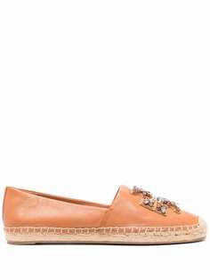 Tory Burch лоферы с кристаллами и логотипом