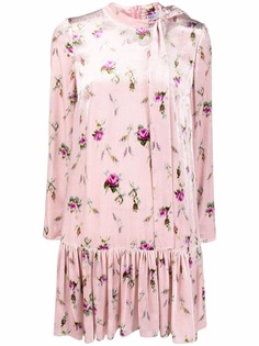 RED Valentino платье мини с бантом и цветочным принтом