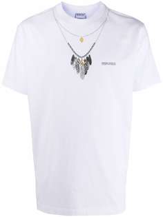 Marcelo Burlon County of Milan FEATHERS NECKLACE REGULAR TEE WHITE GREY