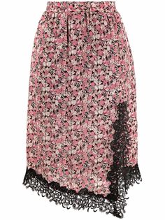 Pinko юбка с разрезом и цветочным принтом