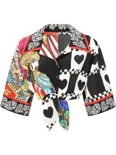 Dolce & Gabbana рубашка в технике пэчворк с завязками