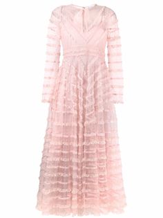 RED Valentino длинное платье из тюля пуэн-деспри