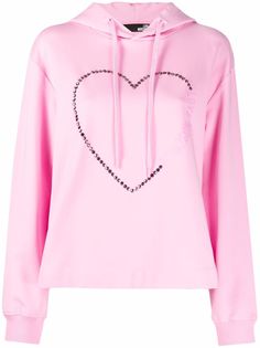 Love Moschino худи с логотипом и заклепками