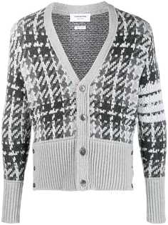 Thom Browne клетчатый кардиган вязки интарсия