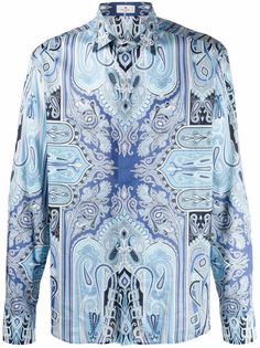 Etro рубашка с узором пейсли