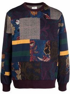 Etro толстовка в технике пэчворк с круглым вырезом