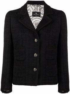 Etro однобортный блейзер из ткани букле