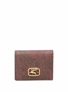 Etro картхолдер с логотипом и узором пейсли