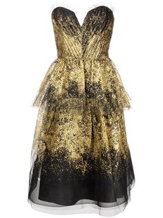Marchesa Notte драпированное платье без бретелей