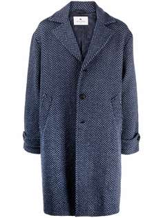 Etro пальто с узором шеврон