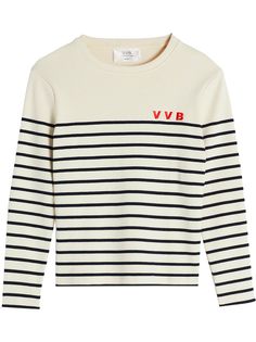 Victoria Victoria Beckham полосатый топ с длинными рукавами