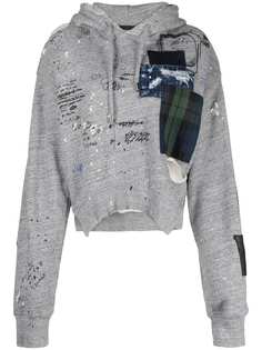 Dsquared2 худи в технике пэчворк с эффектом потертости