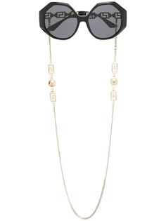 Versace Eyewear массивные солнцезащитные очки Greca в геометричной оправе