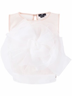 Elisabetta Franchi топ с цветочной аппликацией